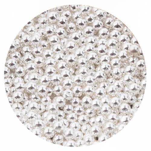 Preview: Mini Perlen Microperlen 3g Dose Silver Preview: micro-perlen-silver-pearl-muster