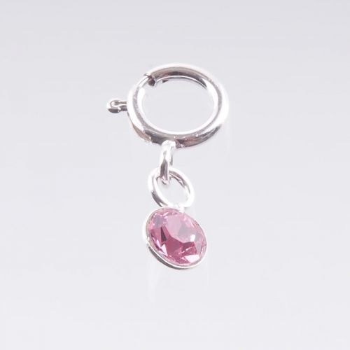 Preview: Nagel Piercing Crystal Anhänger FARBWAHL 925 Sterling Silber Preview: piercing-haenger-mit-stein-rosa