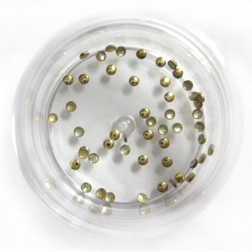 Preview: 100 Stück Metallic Studs Rund Mini Gold Einleger Nieten Nailart Preview: 100 Stück Metallic Studs Rund Mini Gold Einleger Nieten Nailart