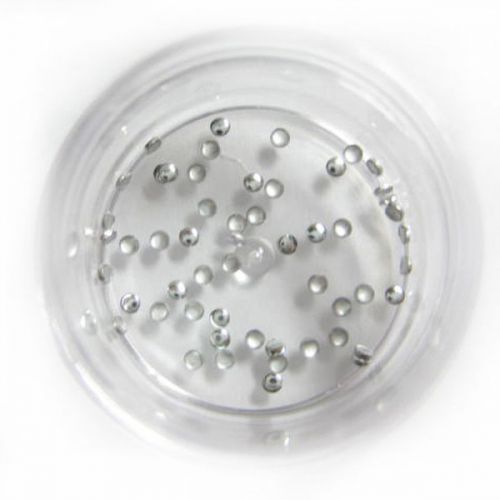 Preview: 100 Stück Metallic Studs Rund Mini Silber Einleger Nieten Nailart Preview: 100 Stück Metallic Studs Rund Mini Silber Einleger Nieten Nailart