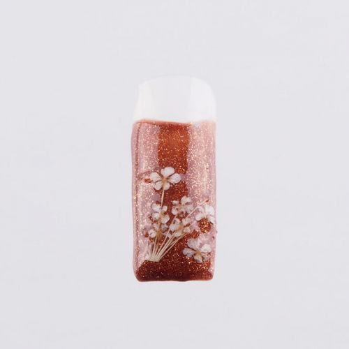 Preview: Nail Art Trocken Blumen Creme mini echte Blüten Trockenblumen Preview: trockenblume-creme-mini-muster-tip