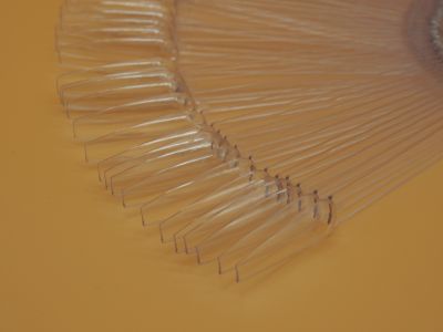 Präsentationsfächer Ballerina kurze Form - transparent