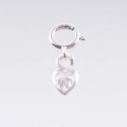 Nagel Piercing Hänger 3D Herz FARBWAHL 925 Sterling Silber