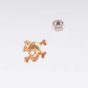 Nagelpiercing Stecker Totenkopf Skull vergoldet